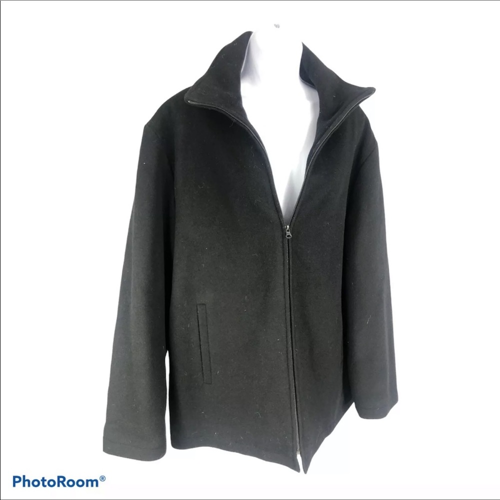 London FogMen’s Black Wool Coat Size Medium